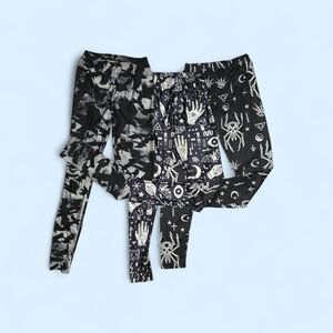 Spooky, Halloween, Tattoo Leggings Set Of 3